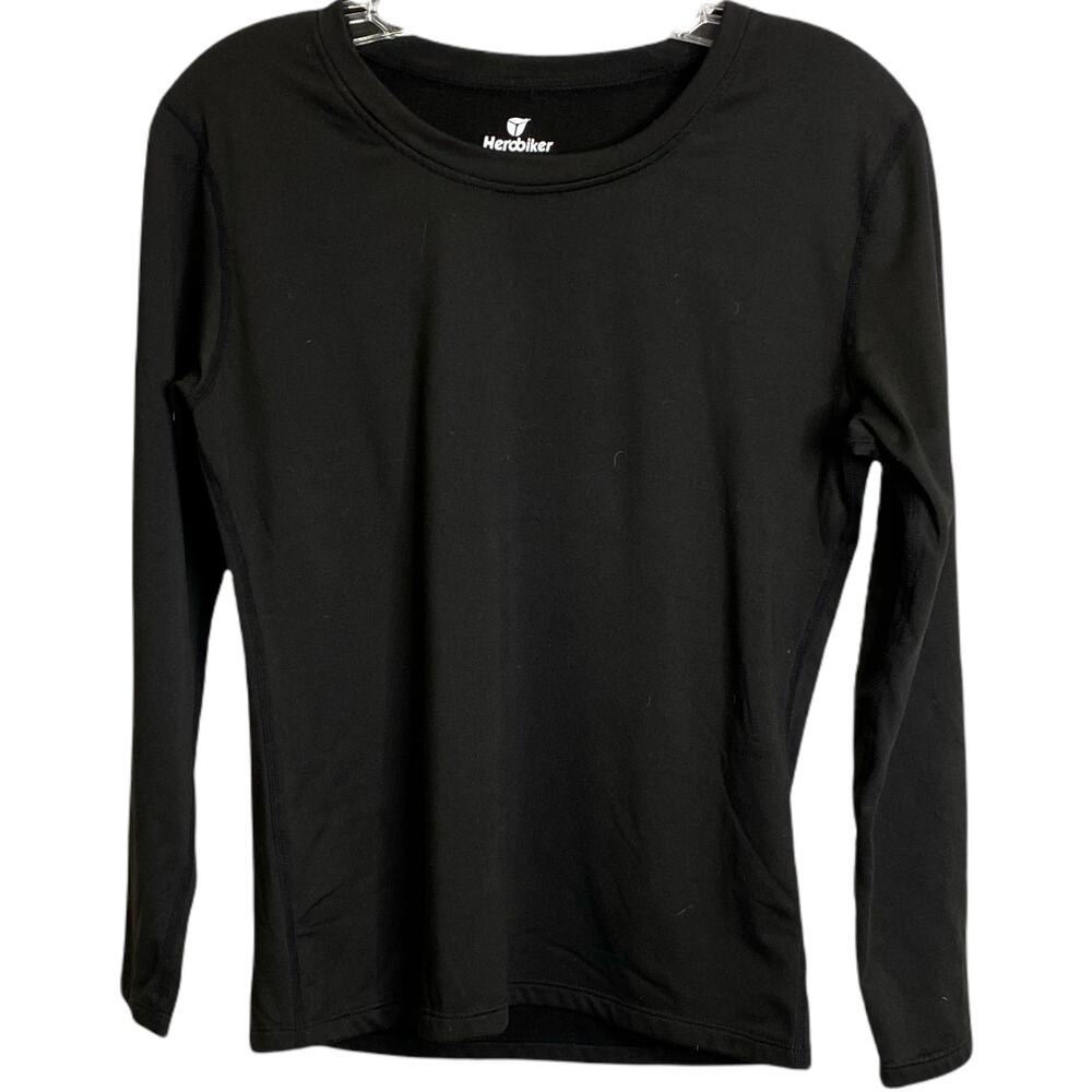 Herobiker Active Women's Shirt Black Thermal‎ Long Sleeve Base Layer Sz M